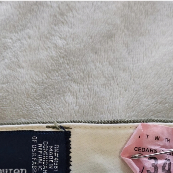 Men's Ralf Lauren Polo Tan Pants.size 40/32. Dry Cleanded.100% Poly - Picture 2 of 5